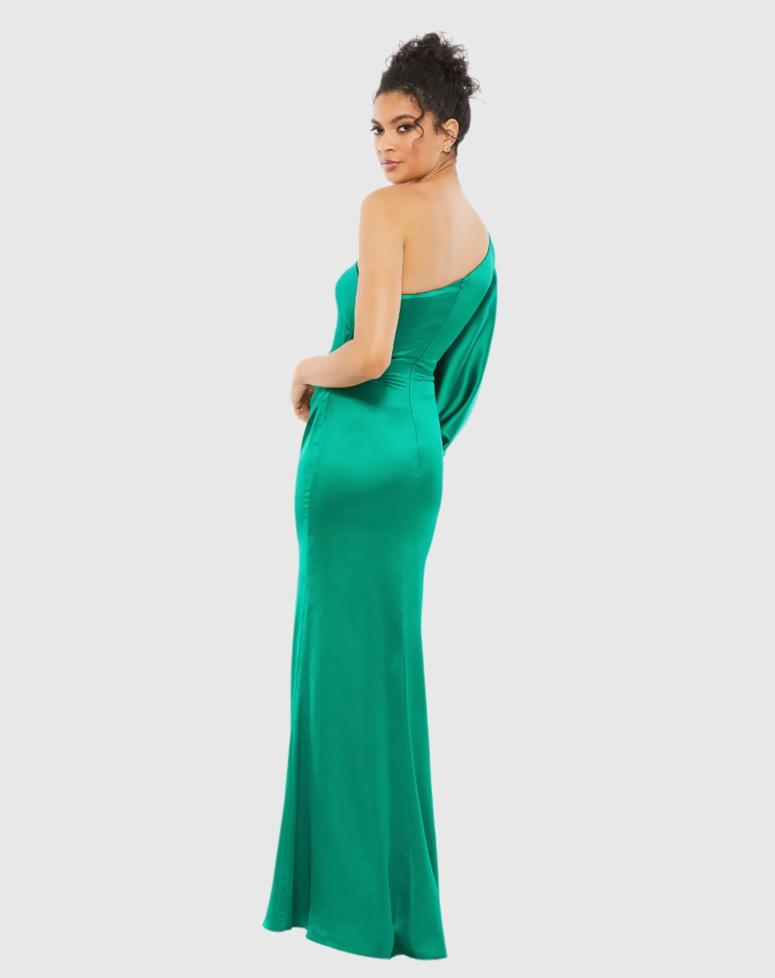 Green Satin Puff Sleeve Gown sold by Mac Duggal product image thumbnail 3