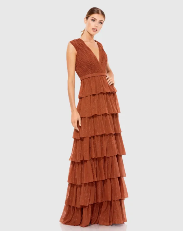 Sparkly Ruffle Layered Gown sold by Mac Duggal