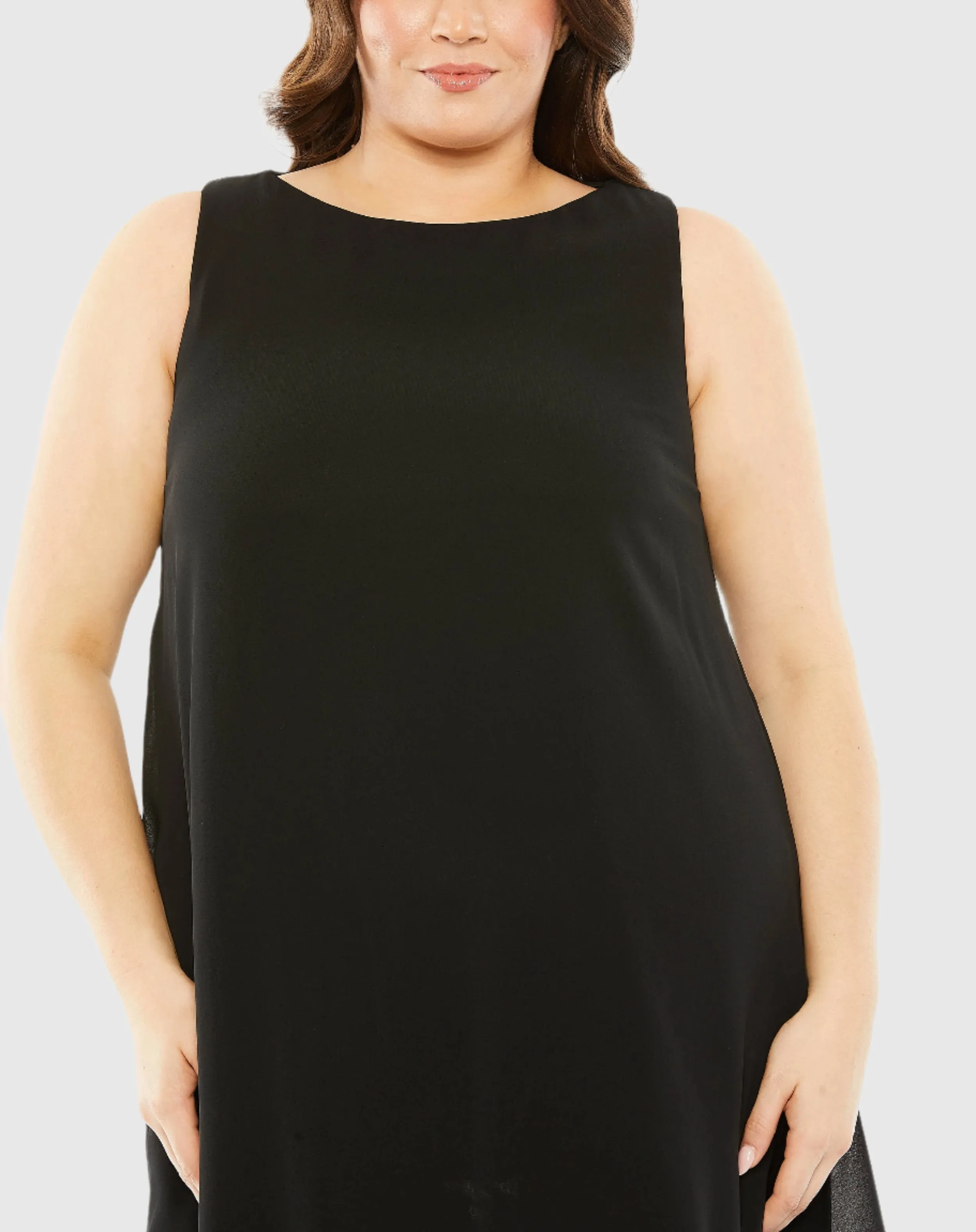 Black High Neck Feather Hem Gown sold by Mac Duggal product image thumbnail 2