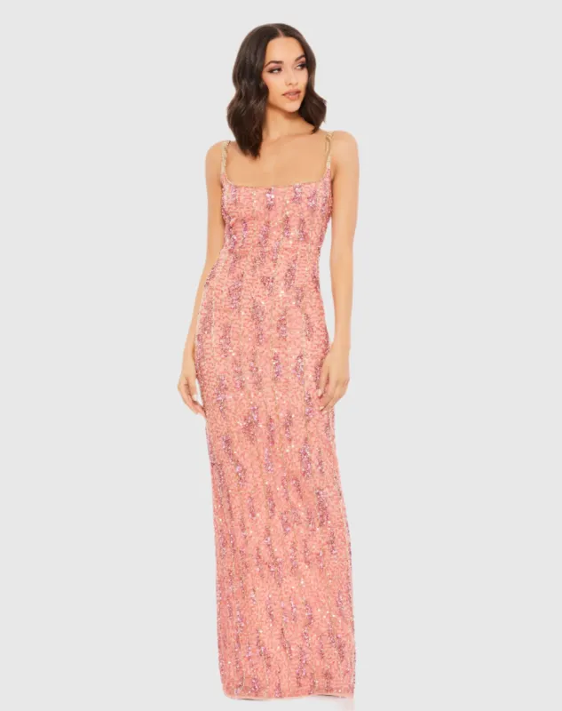 Pink Embellished Scoop Neck Gown sold by Mac Duggal
