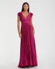Pleated Ruffled Cap Sleeve Cut Out Lace Up Gown sold by Mac Duggal