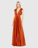 Pleated Ruffled Cap Sleeve Cut Out Lace Up Gown sold by Mac Duggal