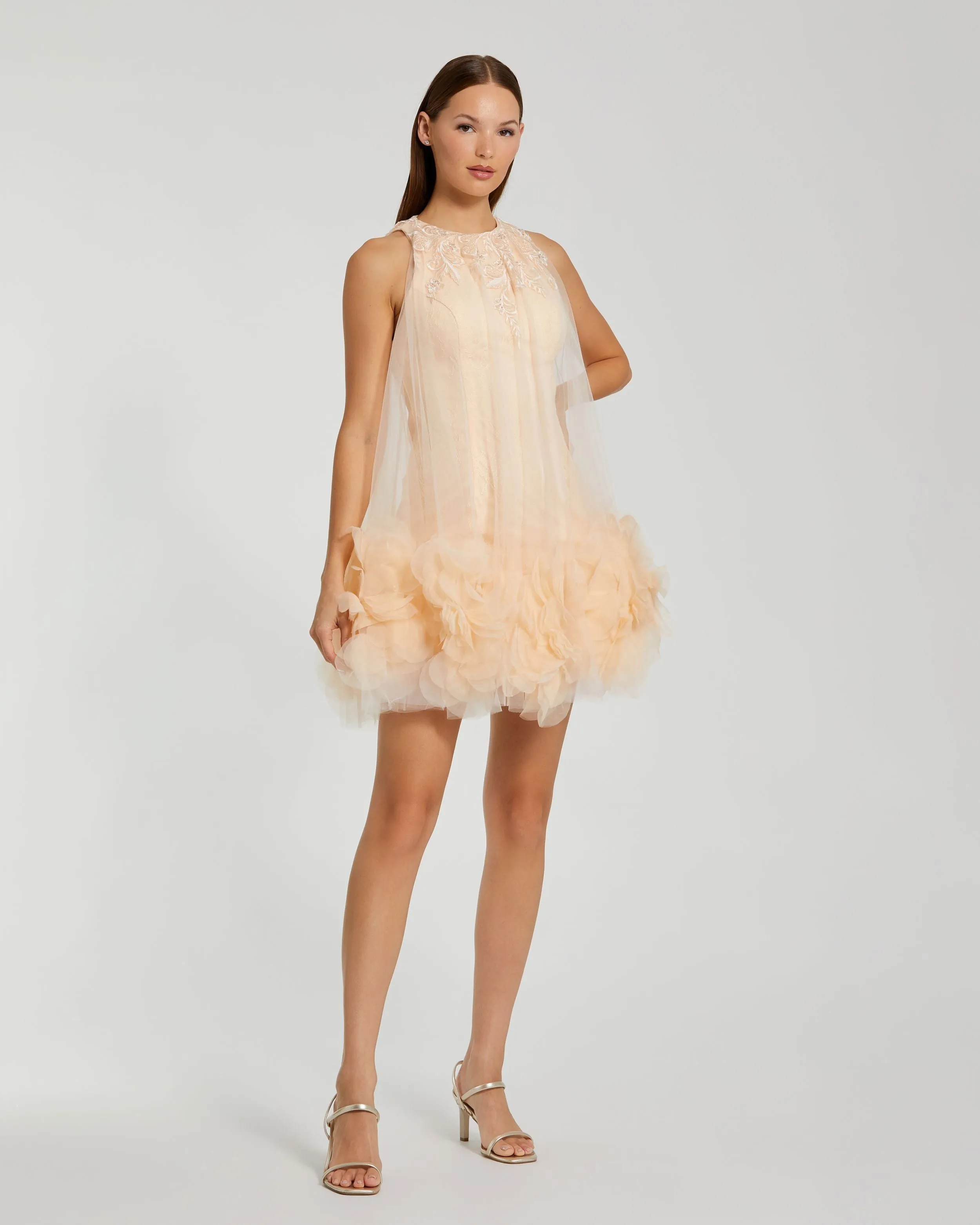 Halter Neck Flowy Petal A Line Mini Dress sold by Mac Duggal product image thumbnail 2
