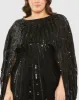 Black Embellished Column Cape Gown sold by Mac Duggal