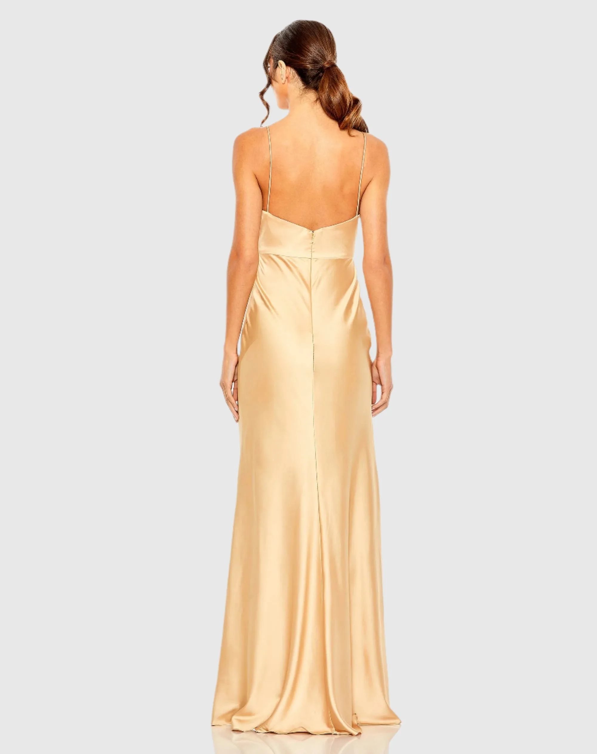 Gold Tie Front with Keyhole Detail Gown - FINAL SALE sold by Mac Duggal product image thumbnail 3