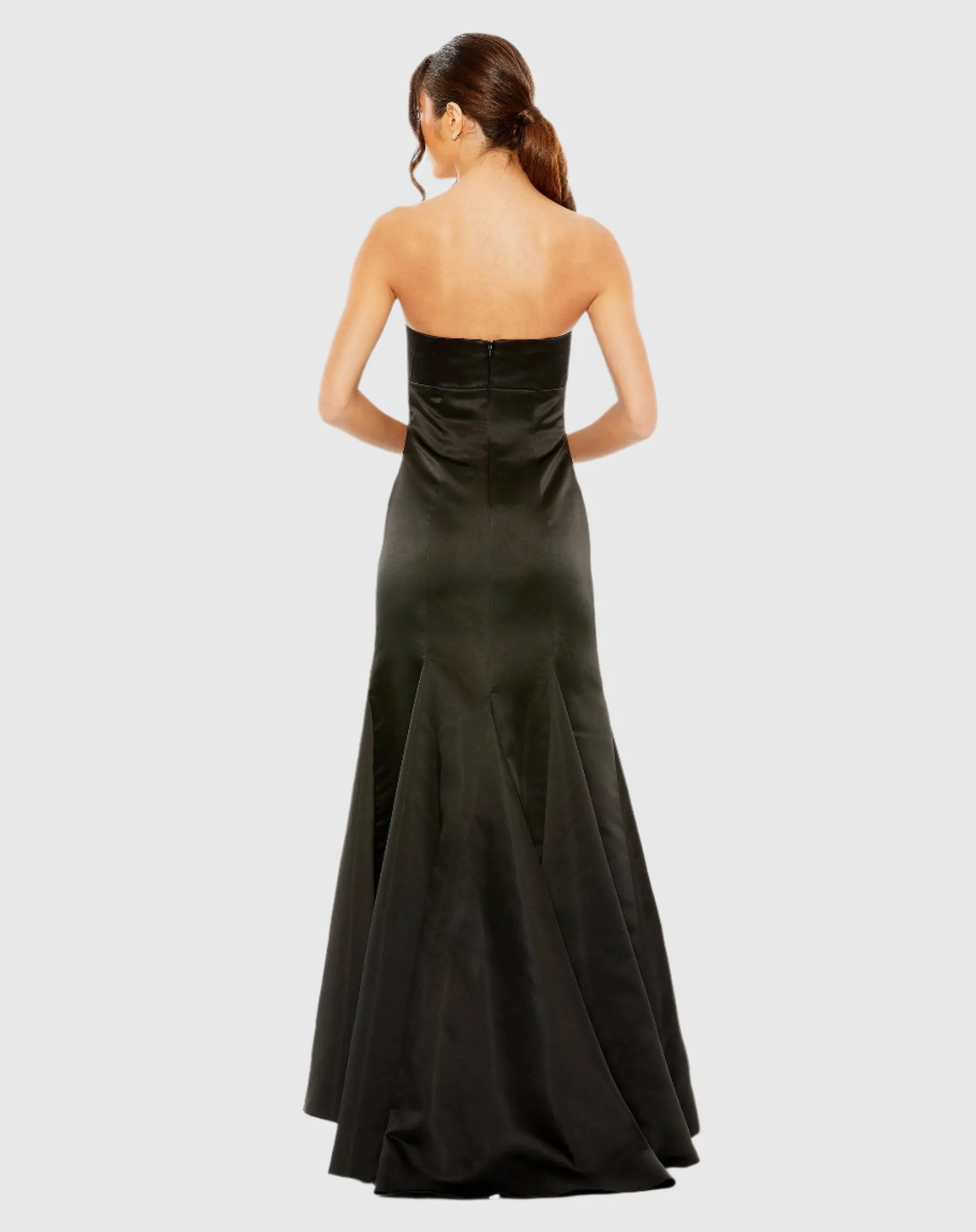 Black Strapless Bow Mermaid Gown sold by Mac Duggal product image thumbnail 3
