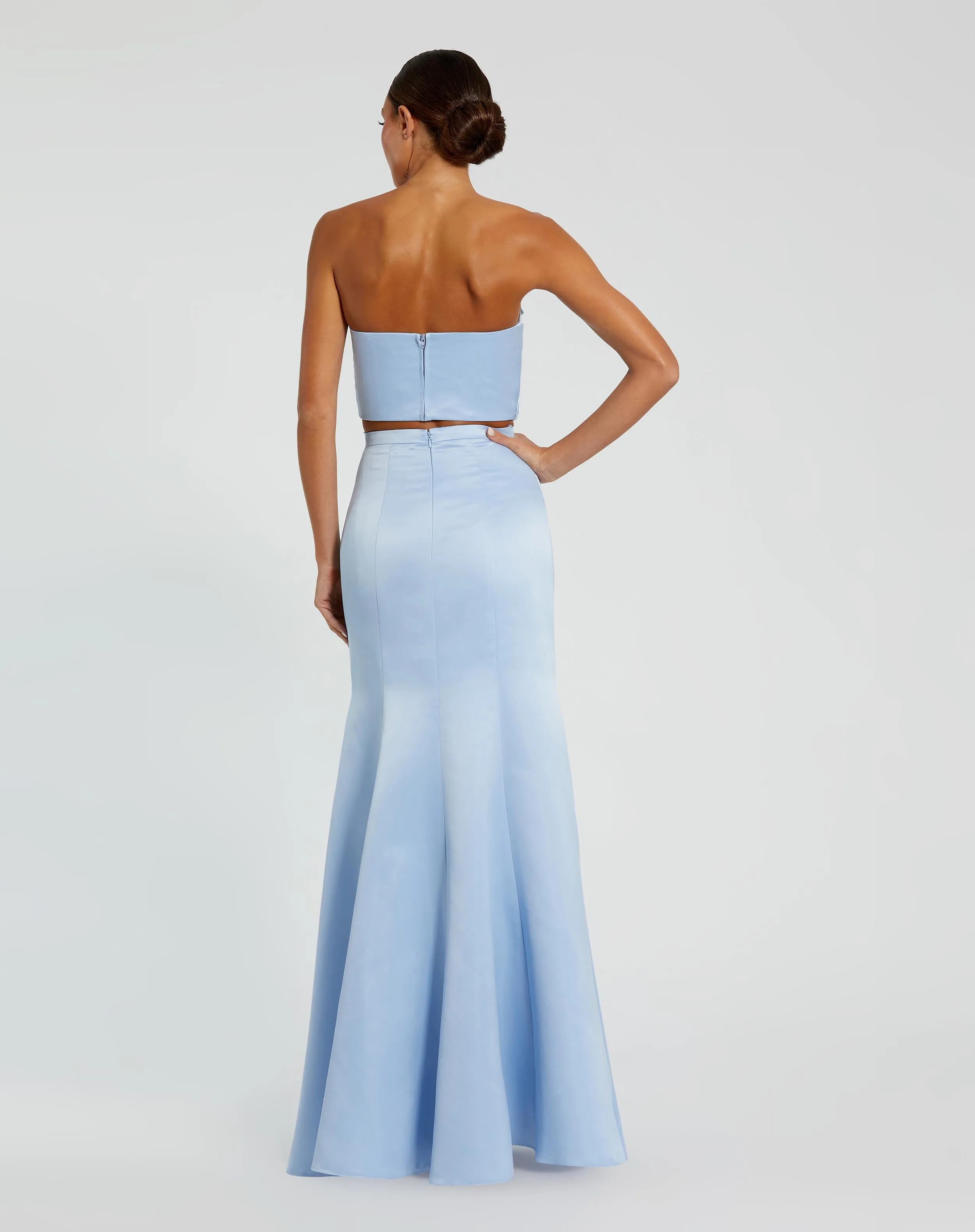 Blue Strapless Bow Top and Mermaid Skirt 2 Piece Set sold by Mac Duggal product image thumbnail 3