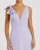 Purple Sleeveless V Neck Bow Detail Mermaid Gown sold by Mac Duggal