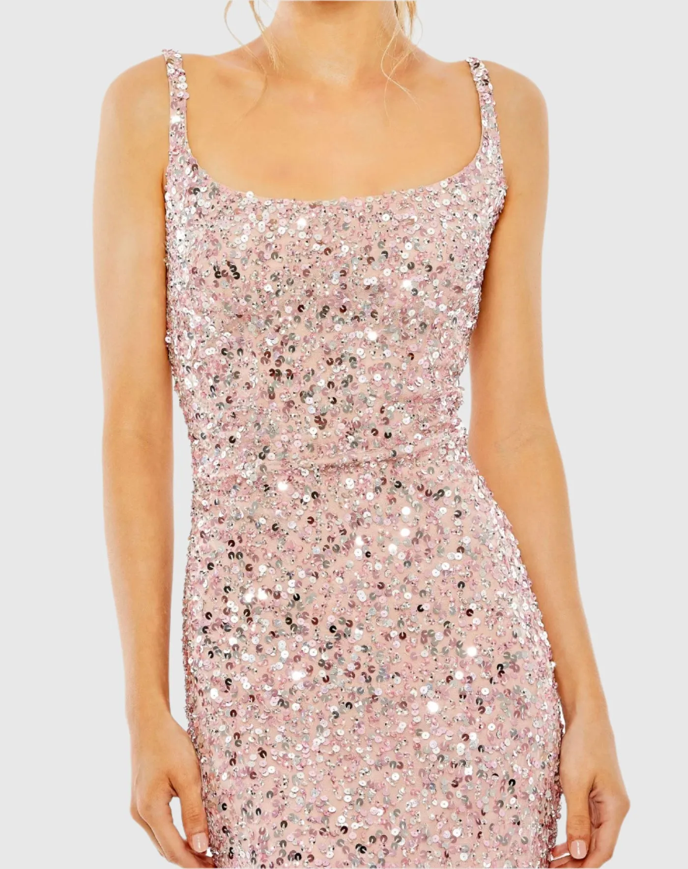 Pink Sequined Low Back Slip Gown sold by Mac Duggal product image thumbnail 2