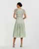 Green Embellished Bow Flutter Sleeve A Line Midi Dress sold by Mac Duggal