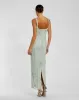 Green Beaded Mesh Scoop Neck Fitted Gown With Bows sold by Mac Duggal