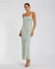 Green Beaded Mesh Scoop Neck Fitted Gown With Bows sold by Mac Duggal