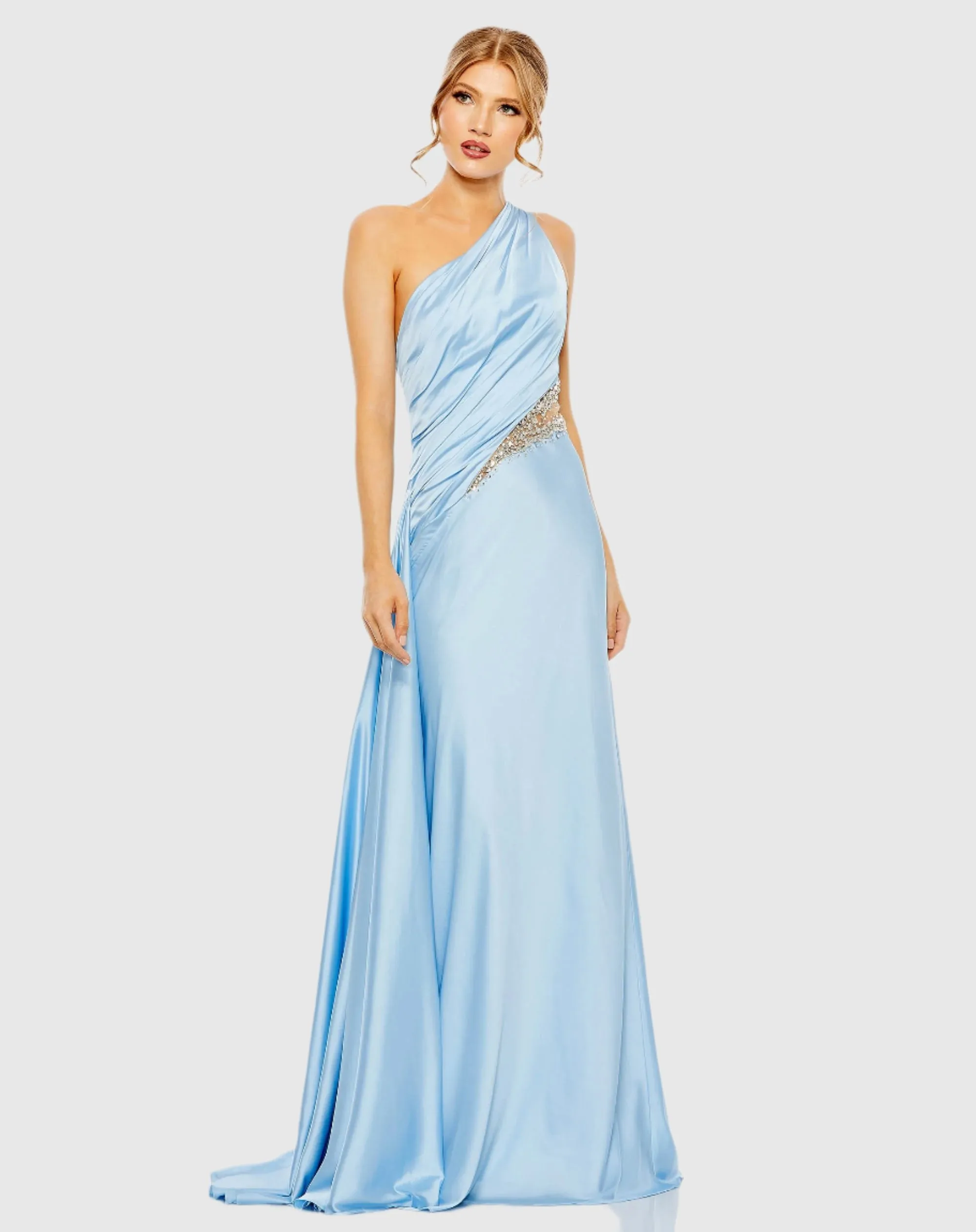 One Shoulder Embellished Satin Gown sold by Mac Duggal product image thumbnail 2
