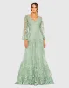 Puff Sleeve A-Line Embroidered Gown sold by Mac Duggal
