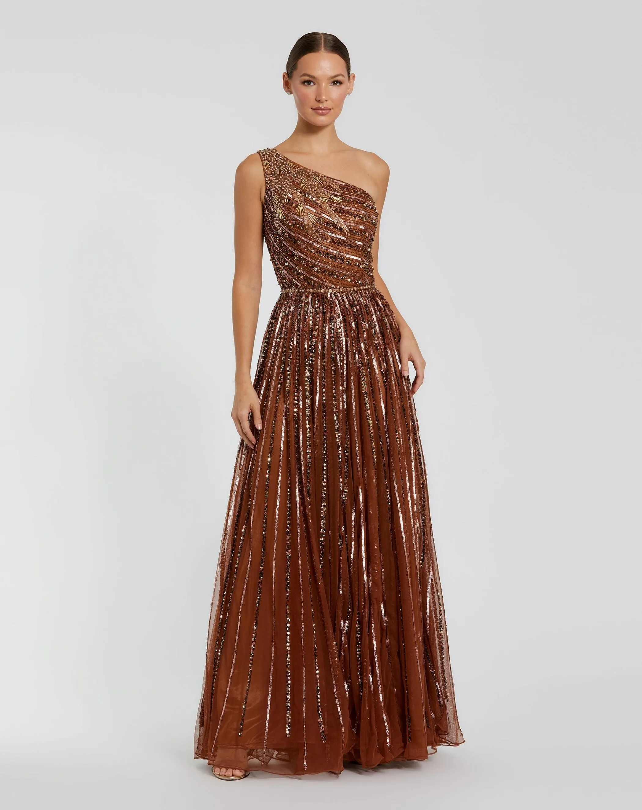 Embellished One Shoulder A-Line Gown sold by Mac Duggal