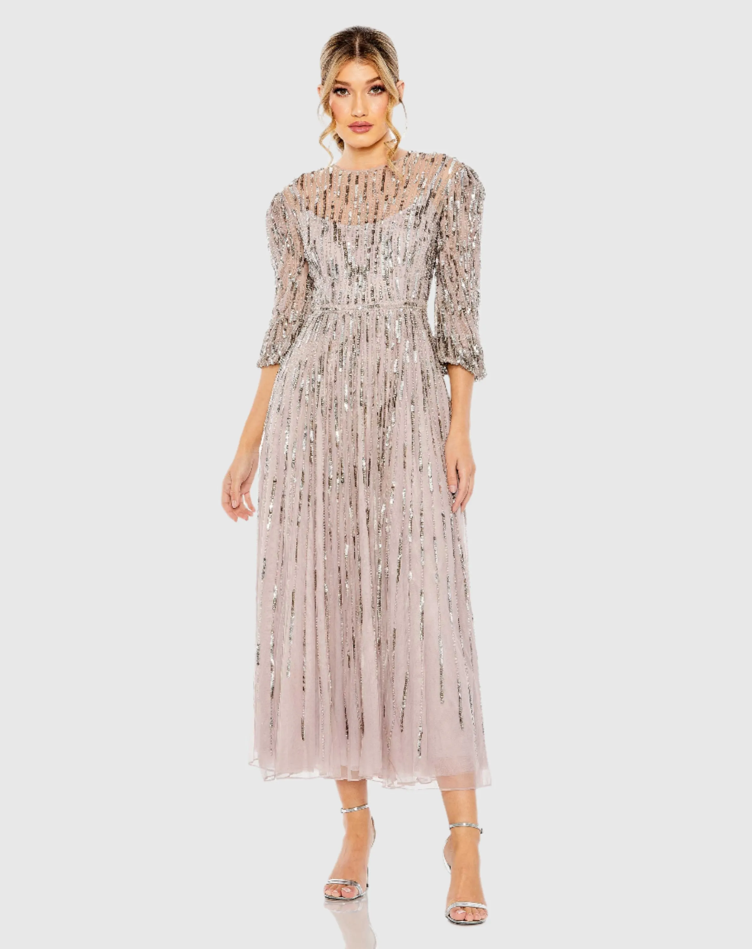 Beaded High Neck Midi Dress sold by Mac Duggal product image thumbnail 2