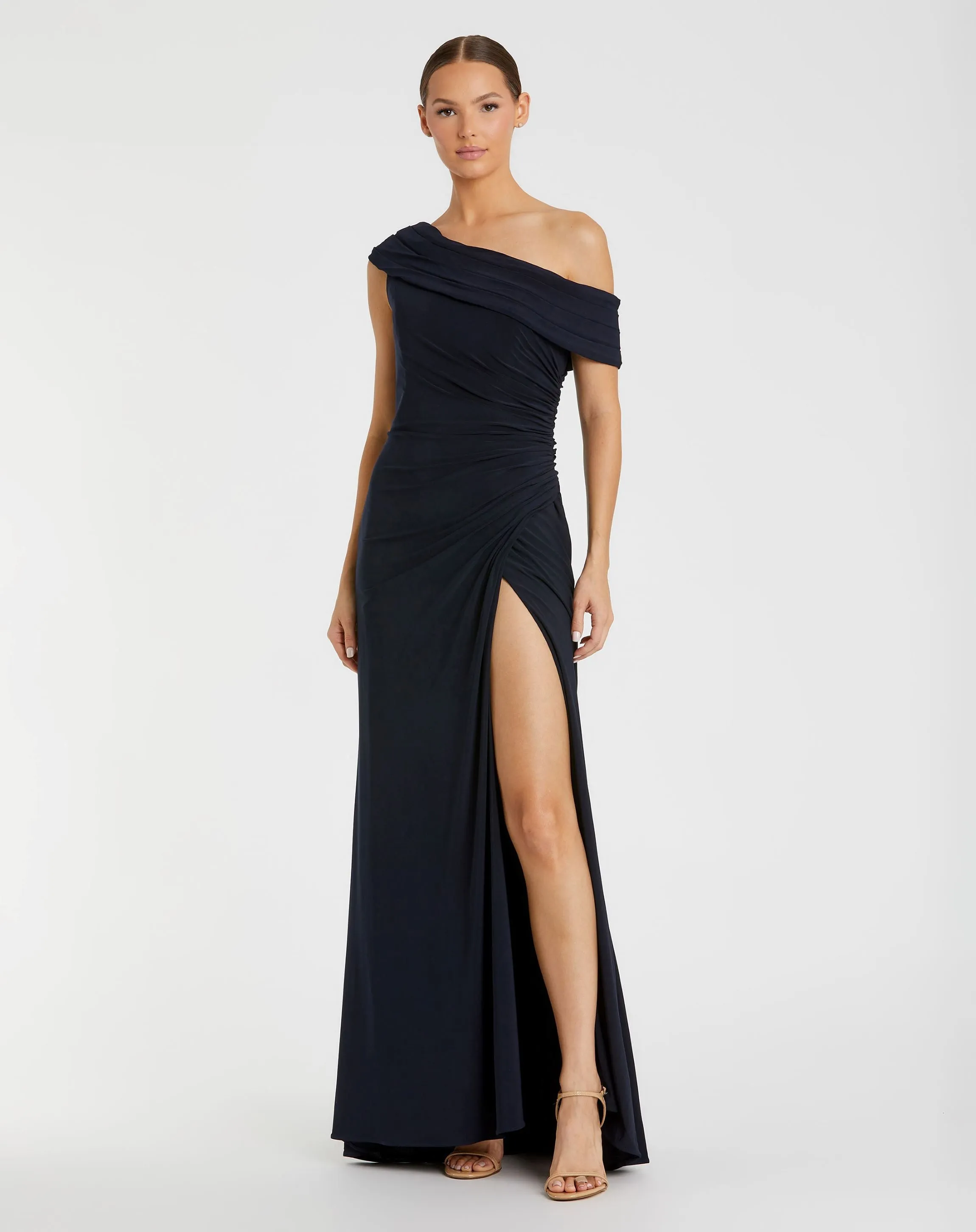 Foldover Off-the-Shoulder Slit Gown sold by Mac Duggal product image thumbnail 2