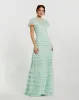 Green Beaded Mesh High Neck Micro Ruffle Gown sold by Mac Duggal