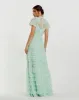 Green Beaded Mesh High Neck Micro Ruffle Gown sold by Mac Duggal