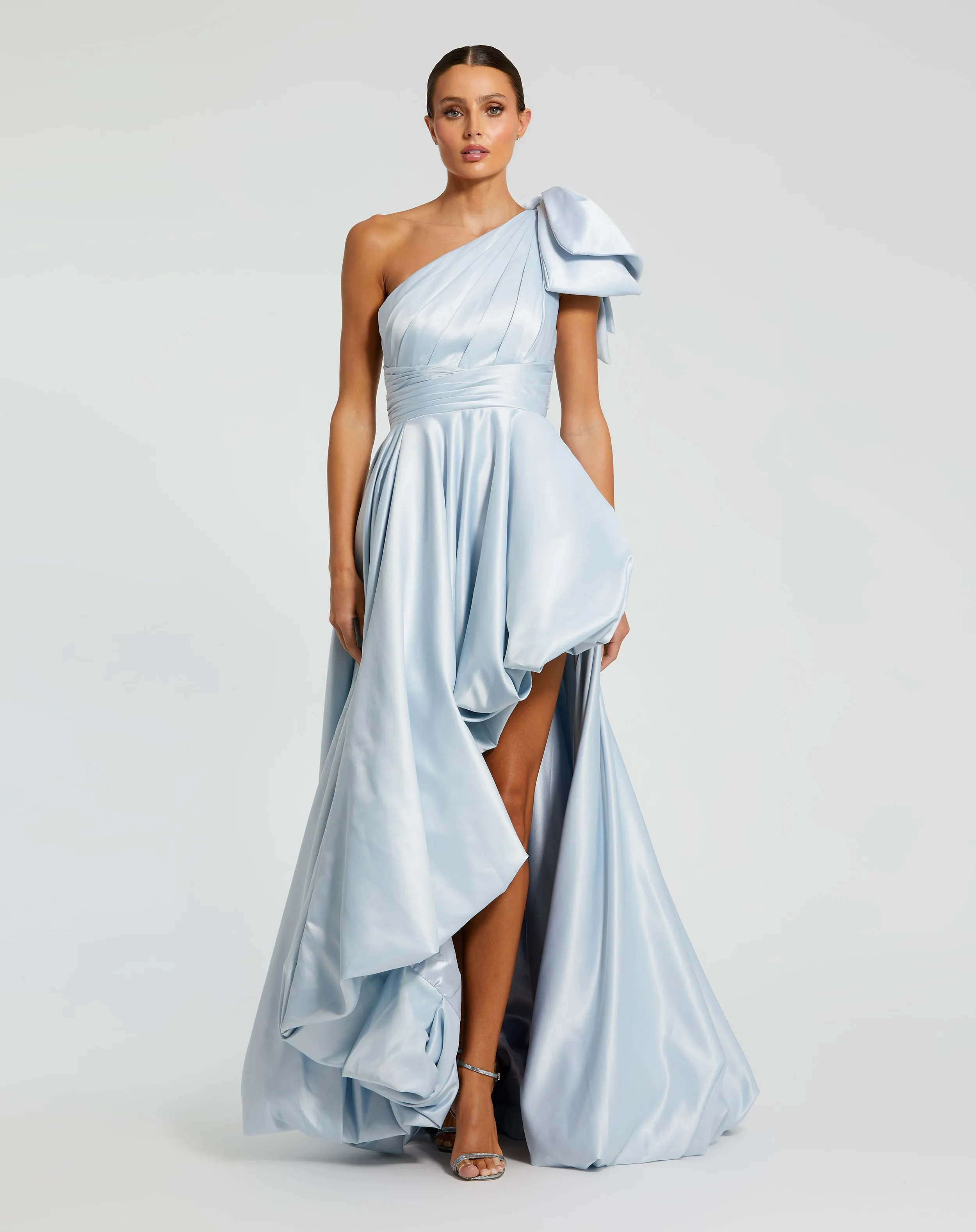Satin One Shoulder Bow Gown sold by Mac Duggal product image thumbnail 2