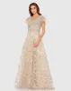Embellished Illusion Butterfly Sleeve A-Line Gown sold by Mac Duggal