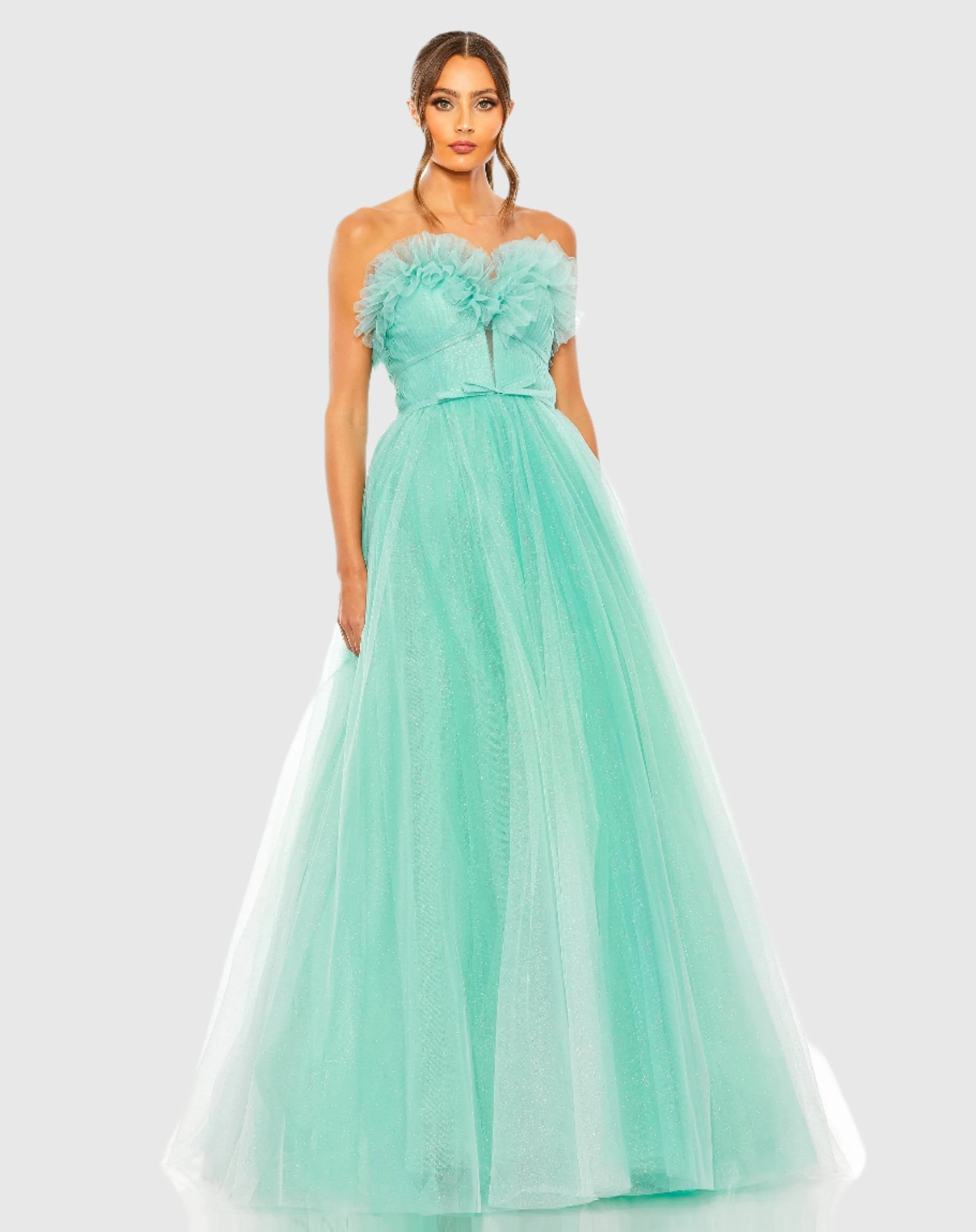 Strapless Glitter Tulle Gown sold by Mac Duggal product image thumbnail 2