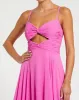 Pink Spaghetti Strap Chiffon Sweetheart High Low Gown sold by Mac Duggal