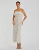 Embellished Feather Strapless Column Dress sold by Mac Duggal