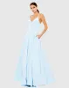 Light Blue Classic A-Line V-Neck Ballgown sold by Mac Duggal