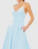 Light Blue Classic A-Line V-Neck Ballgown sold by Mac Duggal