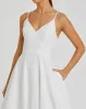 White Classic A-Line V-Neck Ballgown sold by Mac Duggal