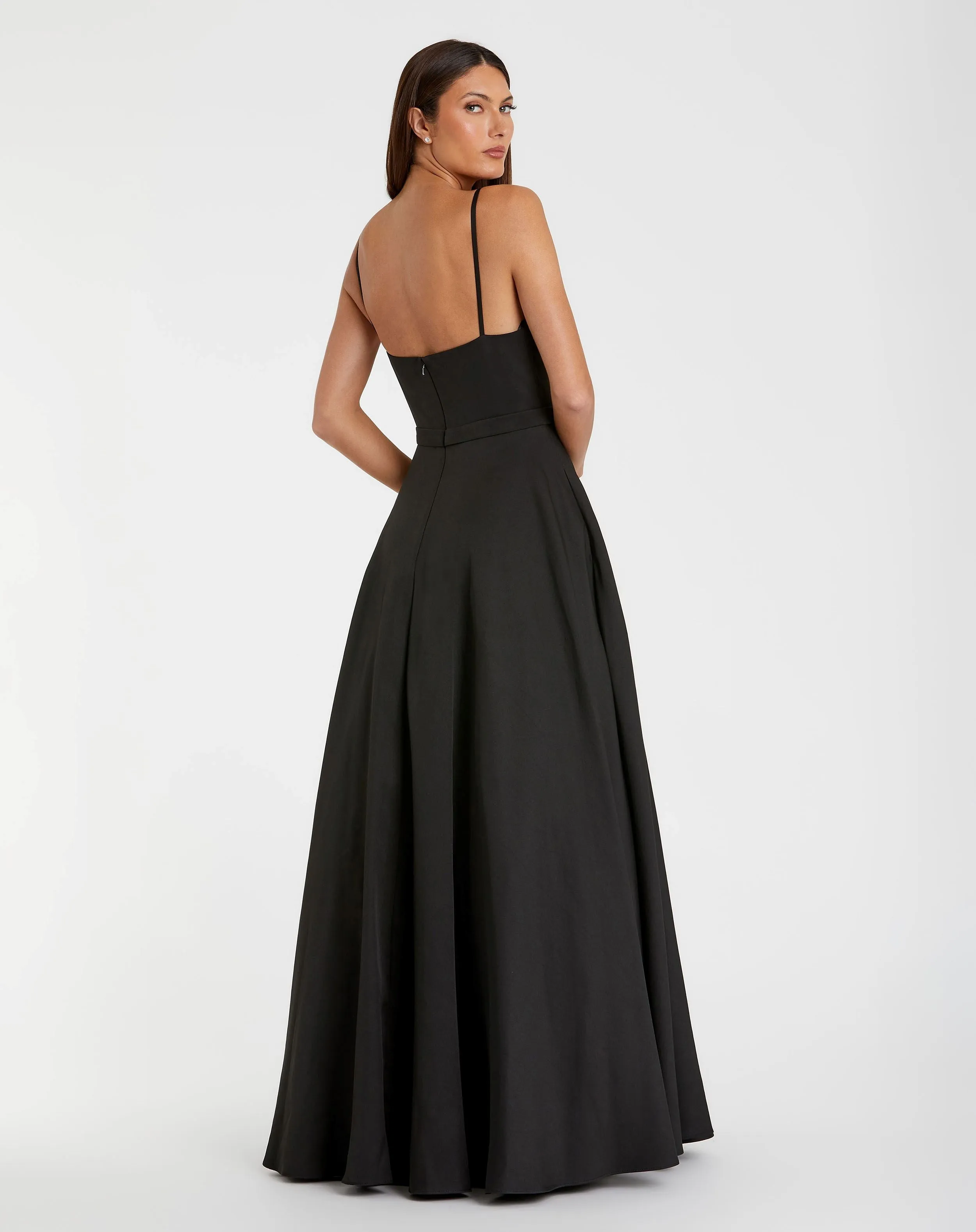 Black Classic A-Line V-Neck Ball Gown sold by Mac Duggal product image thumbnail 3