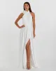 Soft Tie Halter Neck High Slit Gown sold by Mac Duggal