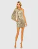 One Sleeve Sequin Mini Dress sold by Mac Duggal