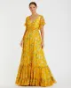 Multicolor Flounce Sleeve Floral Maxi Dress sold by Mac Duggal
