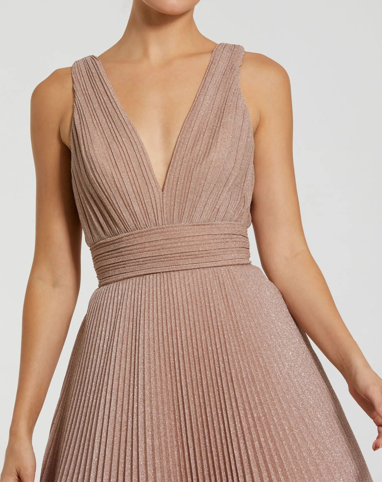 Pink Shimmering Pleated Sleeveless Gown sold by Mac Duggal product image thumbnail 2