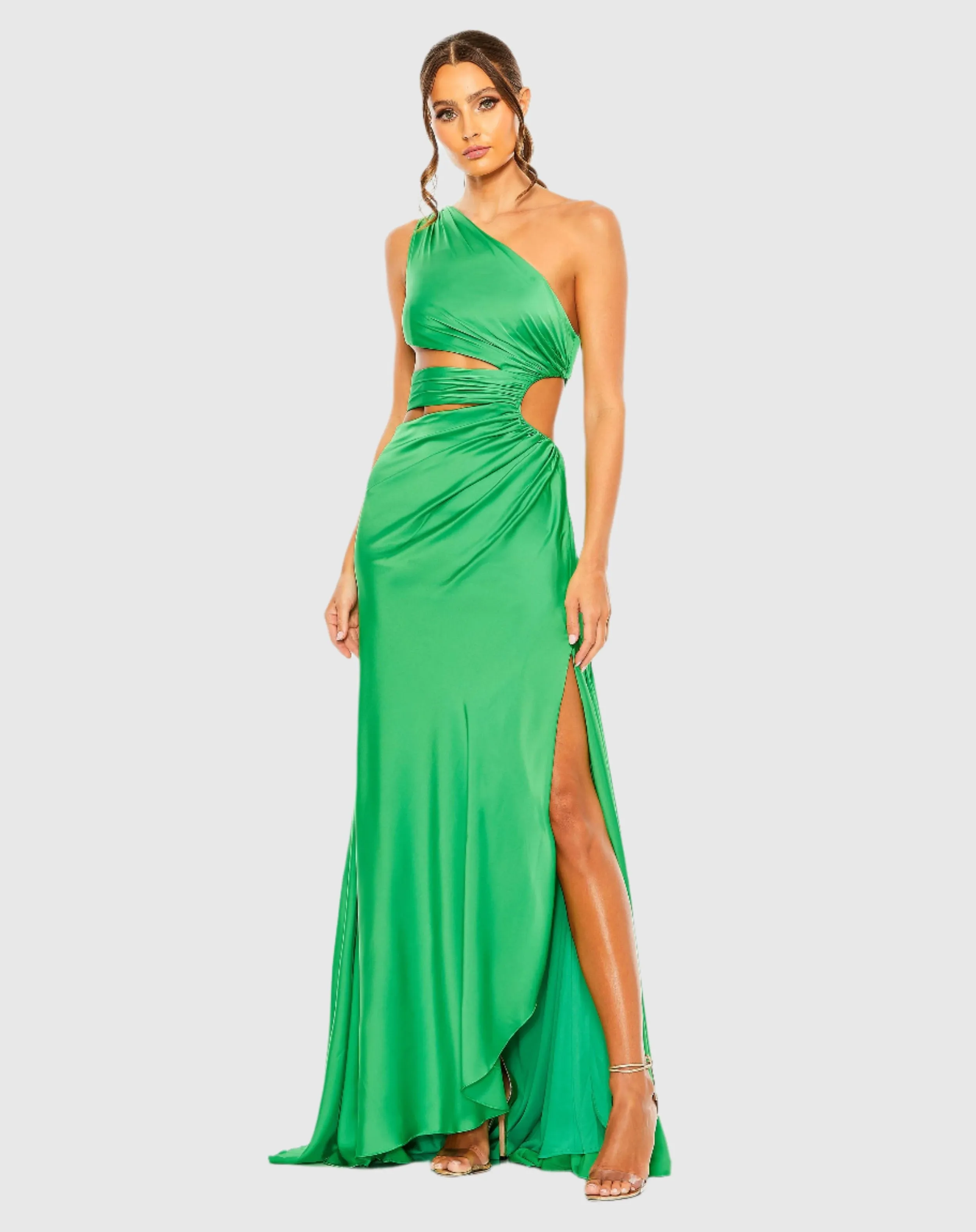 Cut Out One Shoulder Satin Gown sold by Mac Duggal product image thumbnail 4