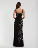 Black Floral Beaded Mesh Scoop Neck Sleeveless Gown sold by Mac Duggal