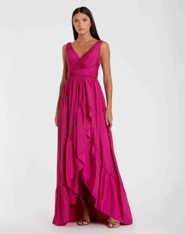 Taffeta High Low Ruffle Gown sold by Mac Duggal