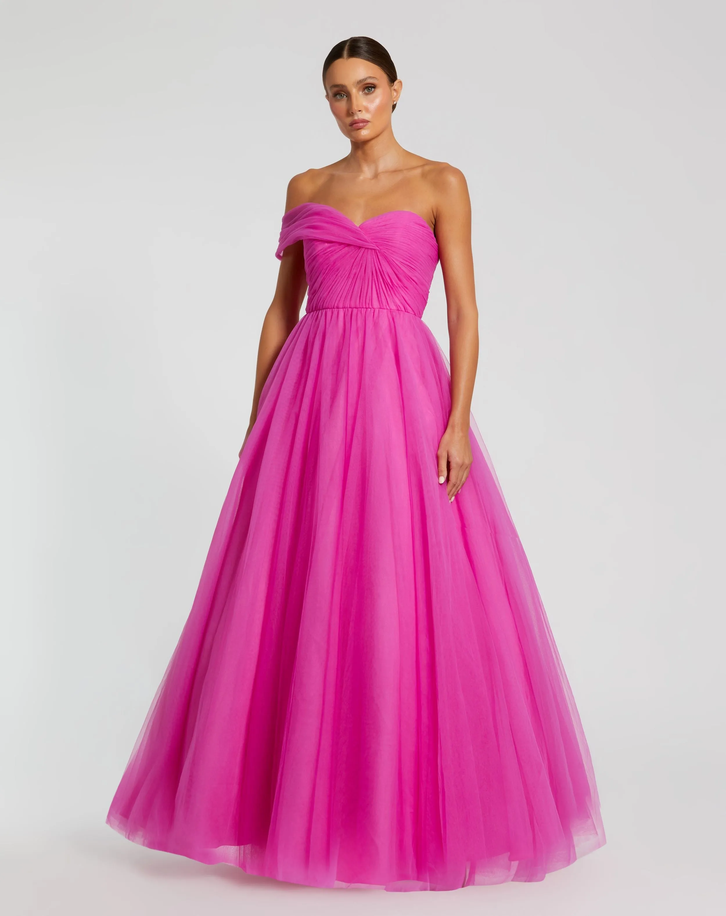 One Side Off the Shoulder Bustier Ball Gown sold by Mac Duggal