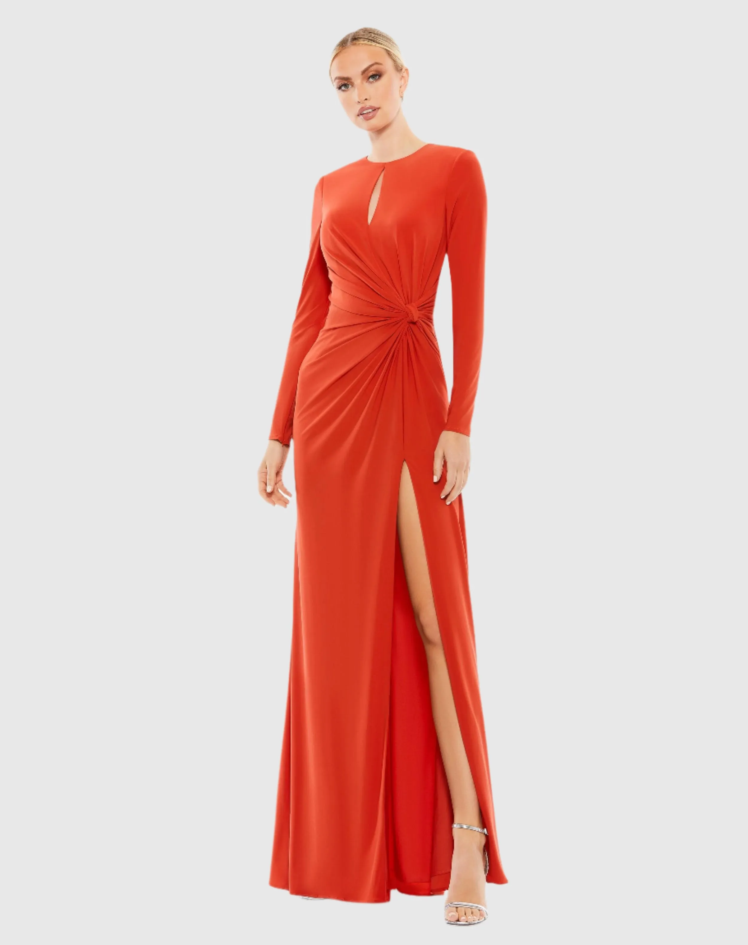 Long Sleeve Keyhole Draped Gown sold by Mac Duggal product image thumbnail 2
