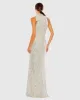 Silver Soft Tie Halter Neck Sequin Gown sold by Mac Duggal