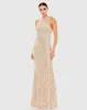 Gold Soft Tie Halter Neck Sequin Gown sold by Mac Duggal