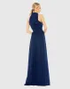Navy High Neck Chiffon Gown sold by Mac Duggal