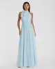 Blue High Neck Chiffon Gown sold by Mac Duggal