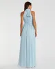 Blue High Neck Chiffon Gown sold by Mac Duggal