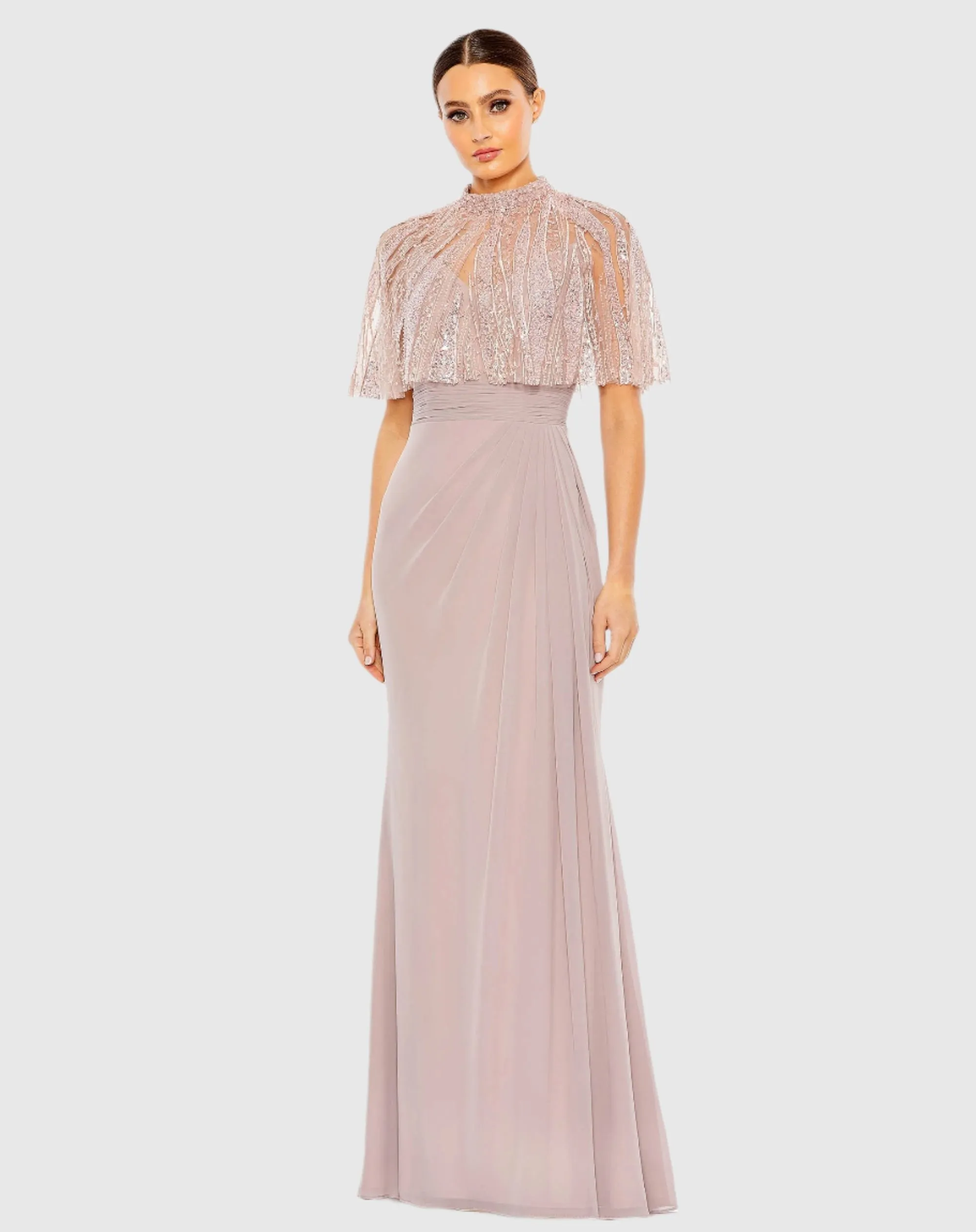 Sleeveless Gown With Embellished Cape sold by Mac Duggal