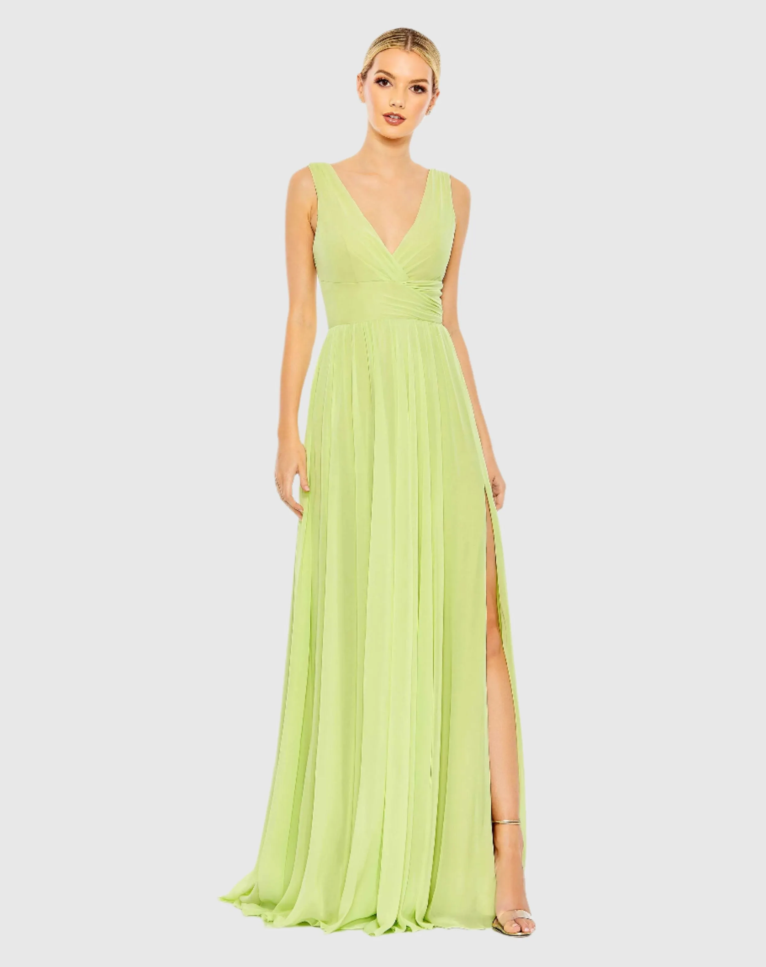 Chiffon Sleeveless Wrap Over A Line Gown sold by Mac Duggal product image thumbnail 2