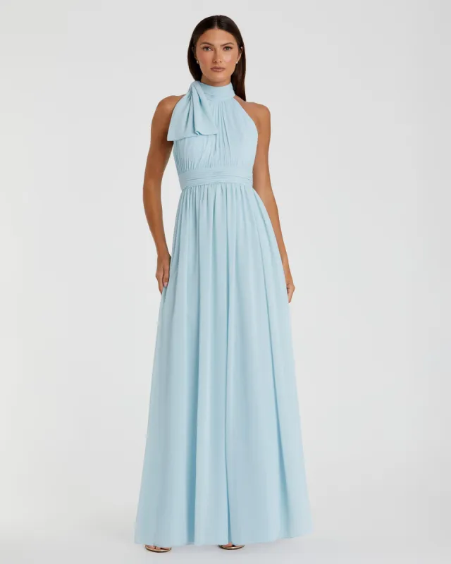High Neck Chiffon Gown sold by Mac Duggal
