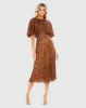 Embellished Cape High Neck Midi Dress sold by Mac Duggal